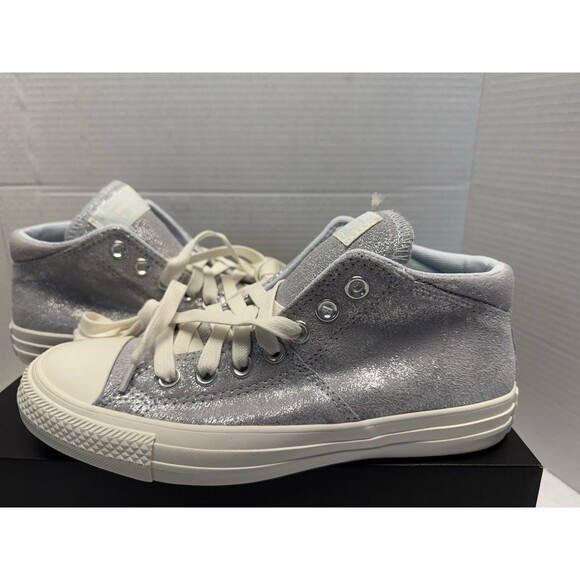 Converse Chuck Taylor Madison Silver MetallicWomen's Mid Top Sneakers Sz 7.5 New - Picture 3 of 16